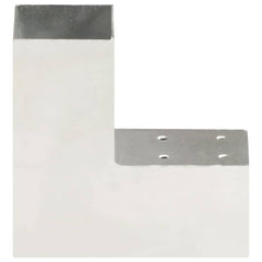 vidaXL Post Connectors 4 pcs L Shape Galvanised Metal 71x71 mm 3