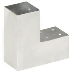 vidaXL Post Connectors 4 pcs L Shape Galvanised Metal 71x71 mm 4