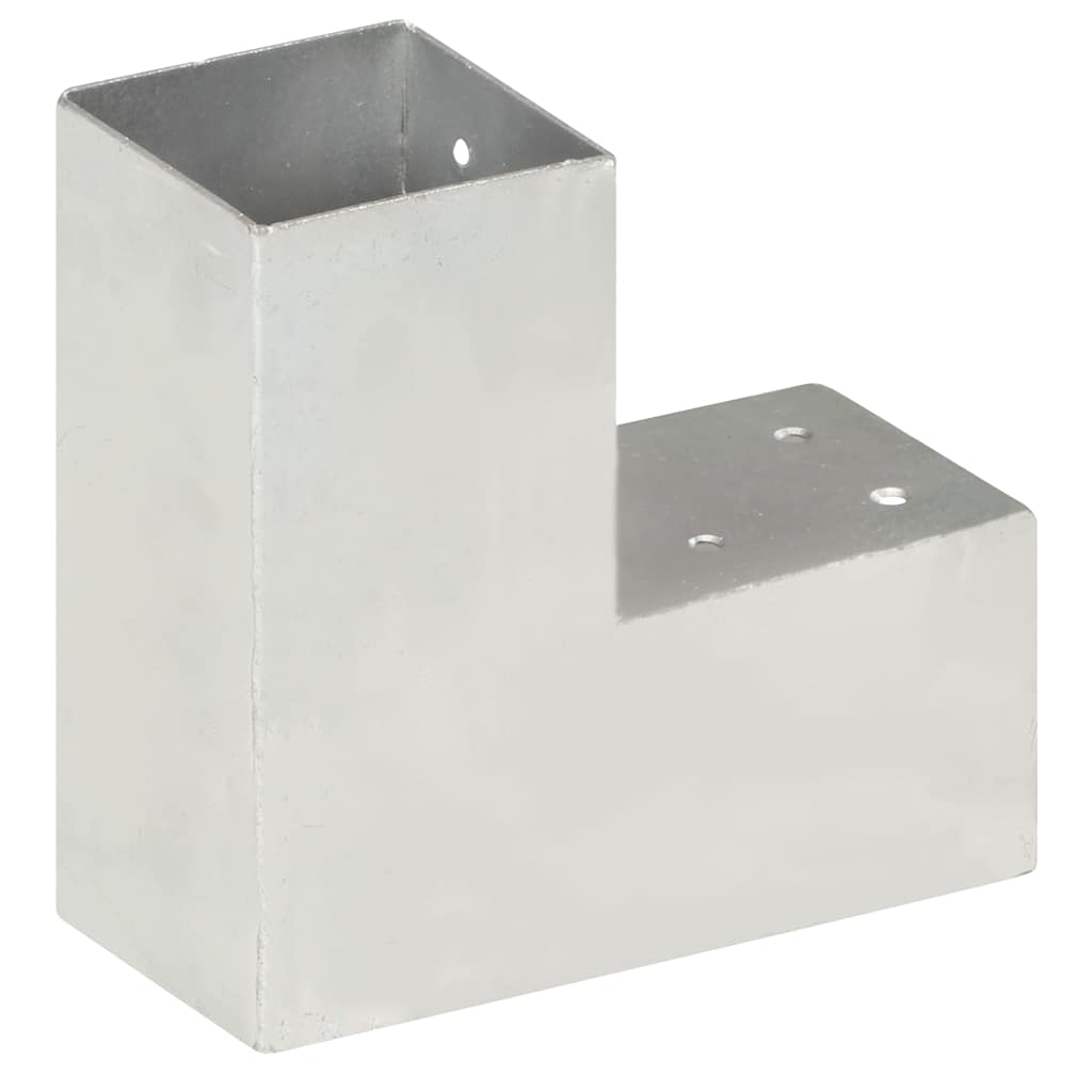 vidaXL Post Connectors 4 pcs L Shape Galvanised Metal 81x81 mm 4
