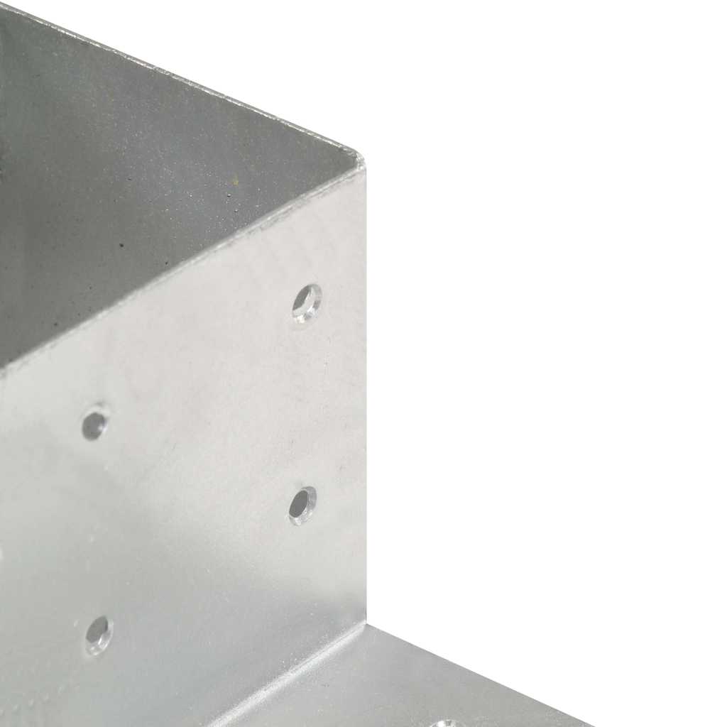 vidaXL Post Connectors 4 pcs L Shape Galvanised Metal 81x81 mm 6