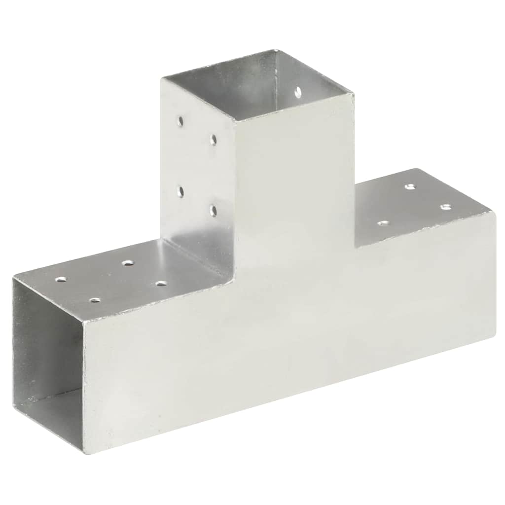 Post Connectors Galvanised Metal 4 81 mm 81 mm T shape