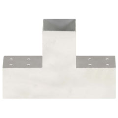 vidaXL Post Connectors 4 pcs T Shape Galvanised Metal 81x81 mm 3