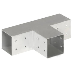vidaXL Post Connectors 4 pcs T Shape Galvanised Metal 81x81 mm 4