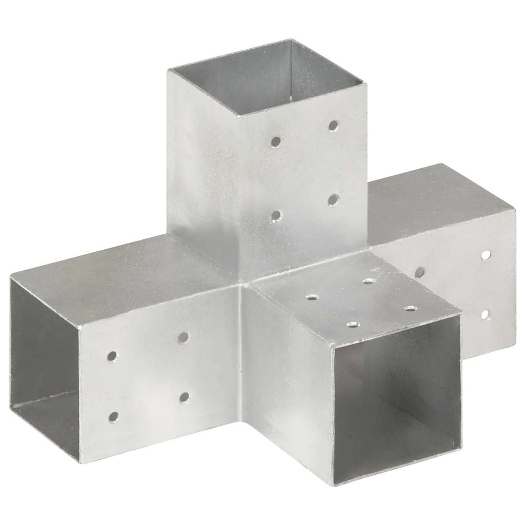 Post Connectors Galvanised Metal 4 81 mm 81 mm X shape