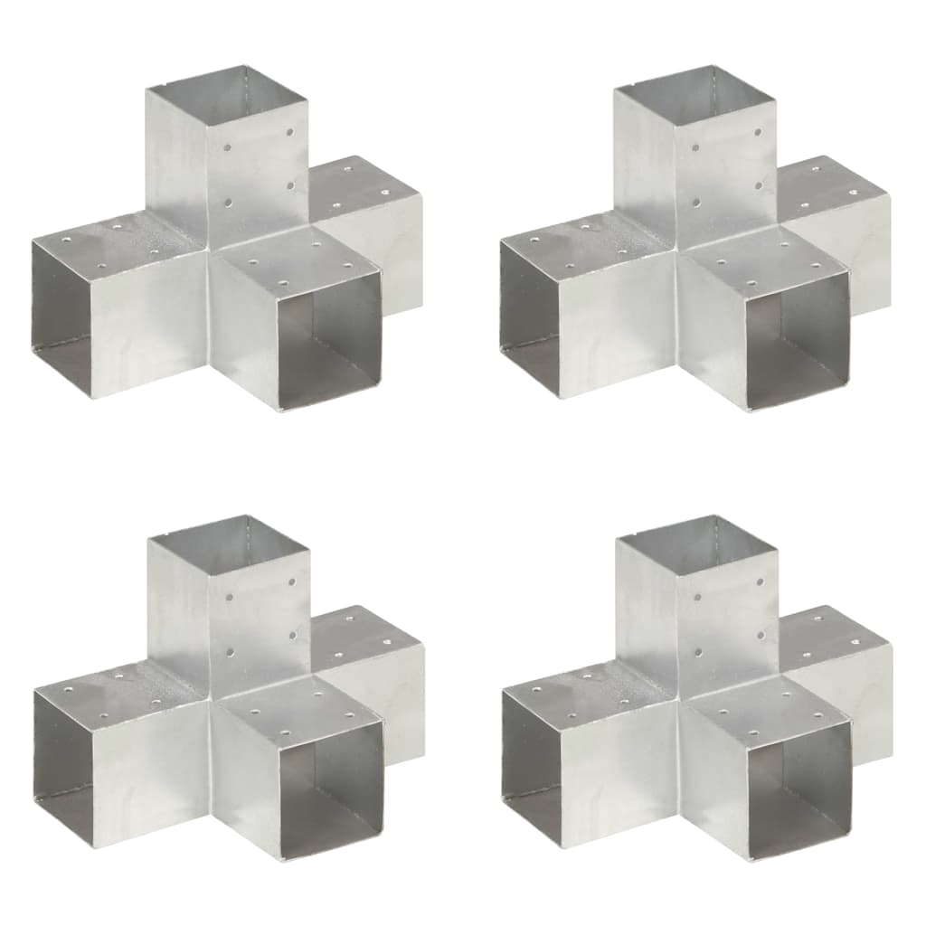 Post Connectors Galvanised Metal 4 91 mm 91 mm X shape