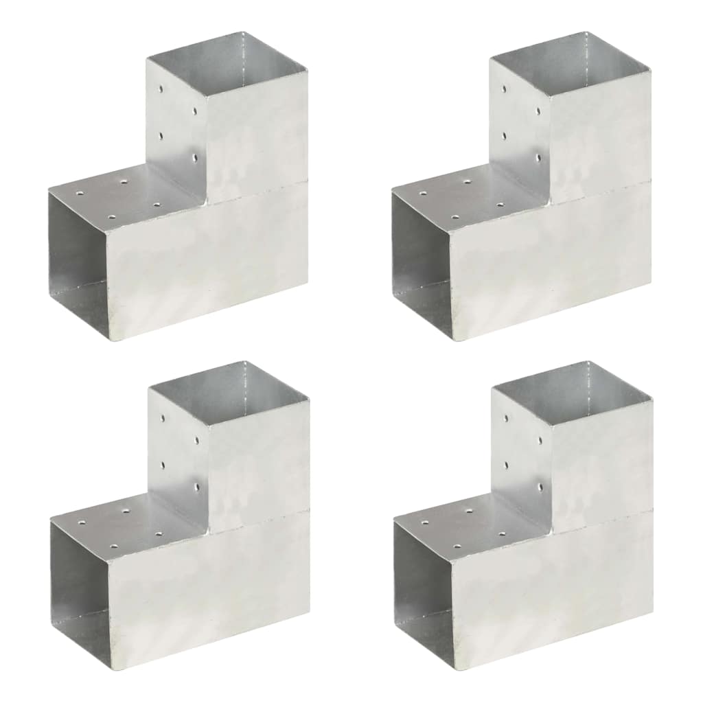 Post Connectors Galvanised Metal 4 101 mm 101 mm L shape