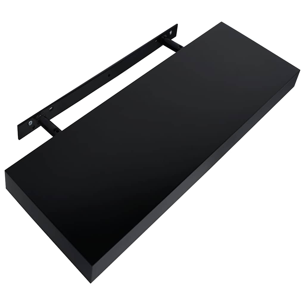 vidaXL Wall Mounted Shelf | Set of 2 | Black | MDF | 40 x 20 x 3.8 cm 4