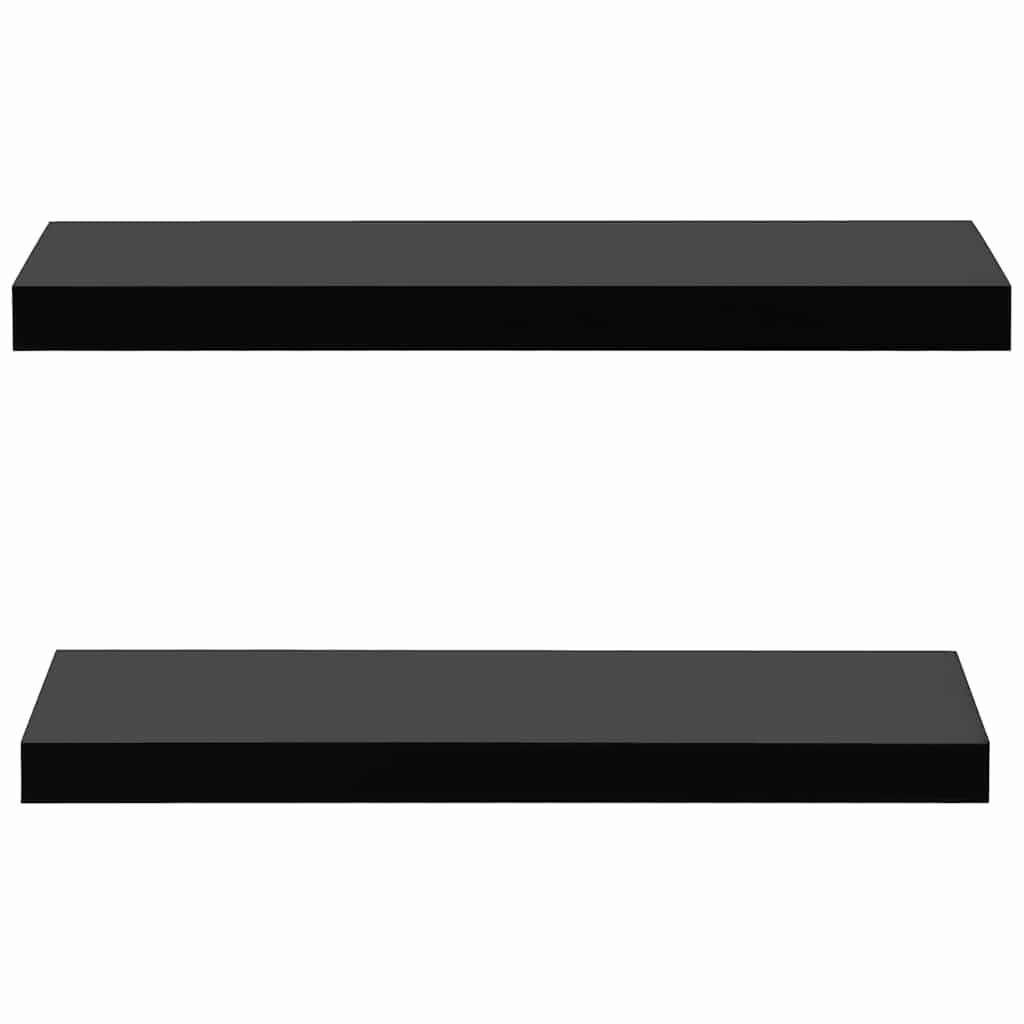 vidaXL Wall Mounted Shelf | Set of 2 | Black | MDF | 60 cm x 20 cm x 3.8 cm 3