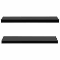 vidaXL Wall Mounted Shelf | Set of 2 | Black | MDF | 100x20x3.8 cm 3