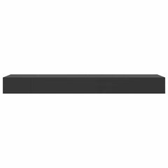 vidaXL Wall Mounted Shelf | Black | MDF | Wall Mounted Shelf | Rectangular 5