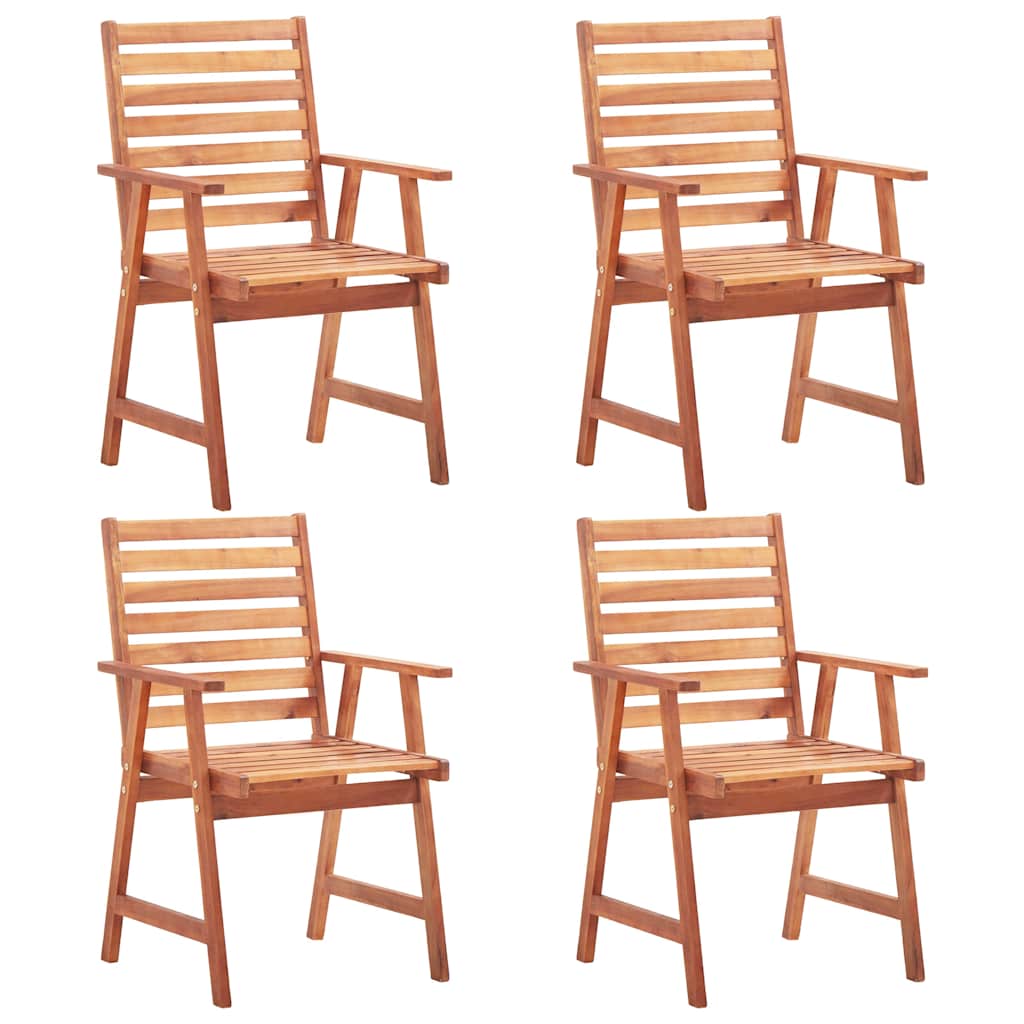 Outdoor Dining Chairs Solid Acacia Wood 4