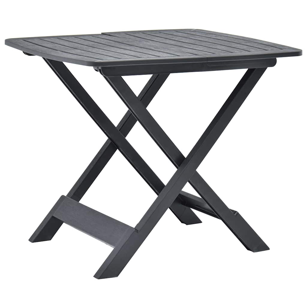 Folding Garden Table 79x72x70 cm Plastic Anthracite
