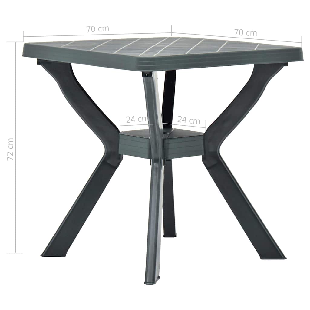 Bistro Table 70x70x72 cm Plastic Green