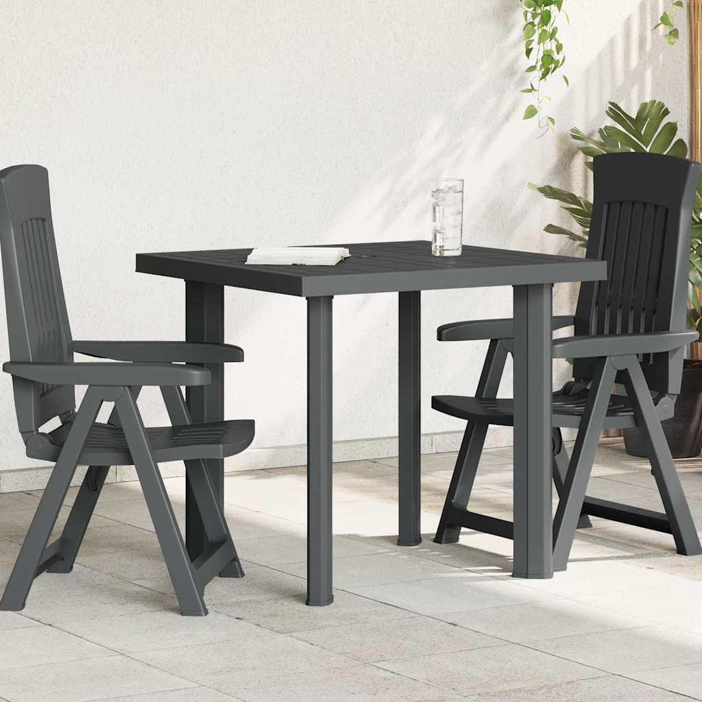 Garden Table 80x75x72 cm Plastic Anthracite