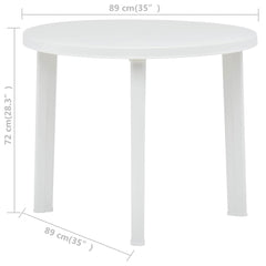 Garden Table 89 cm Plastic White