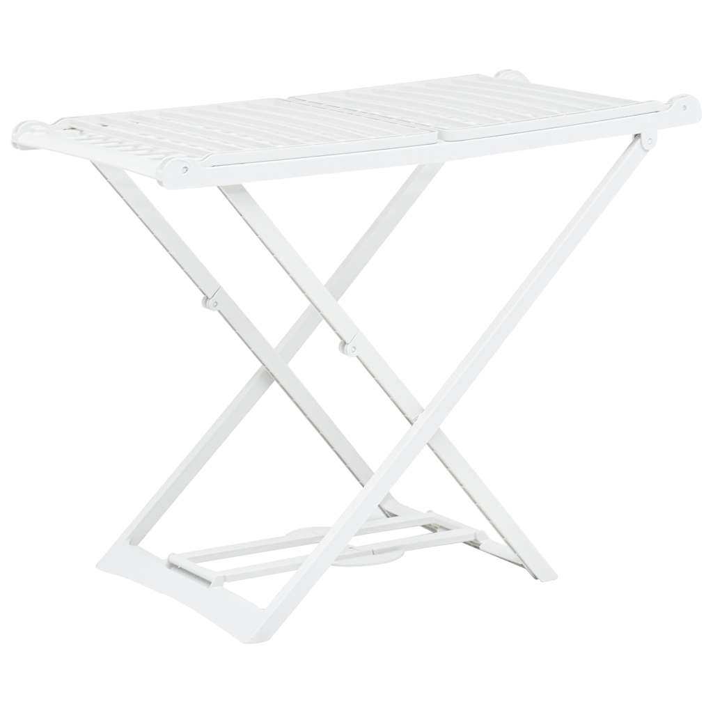 vidaXL Folding Clothes Dry Rack White Plastic 1