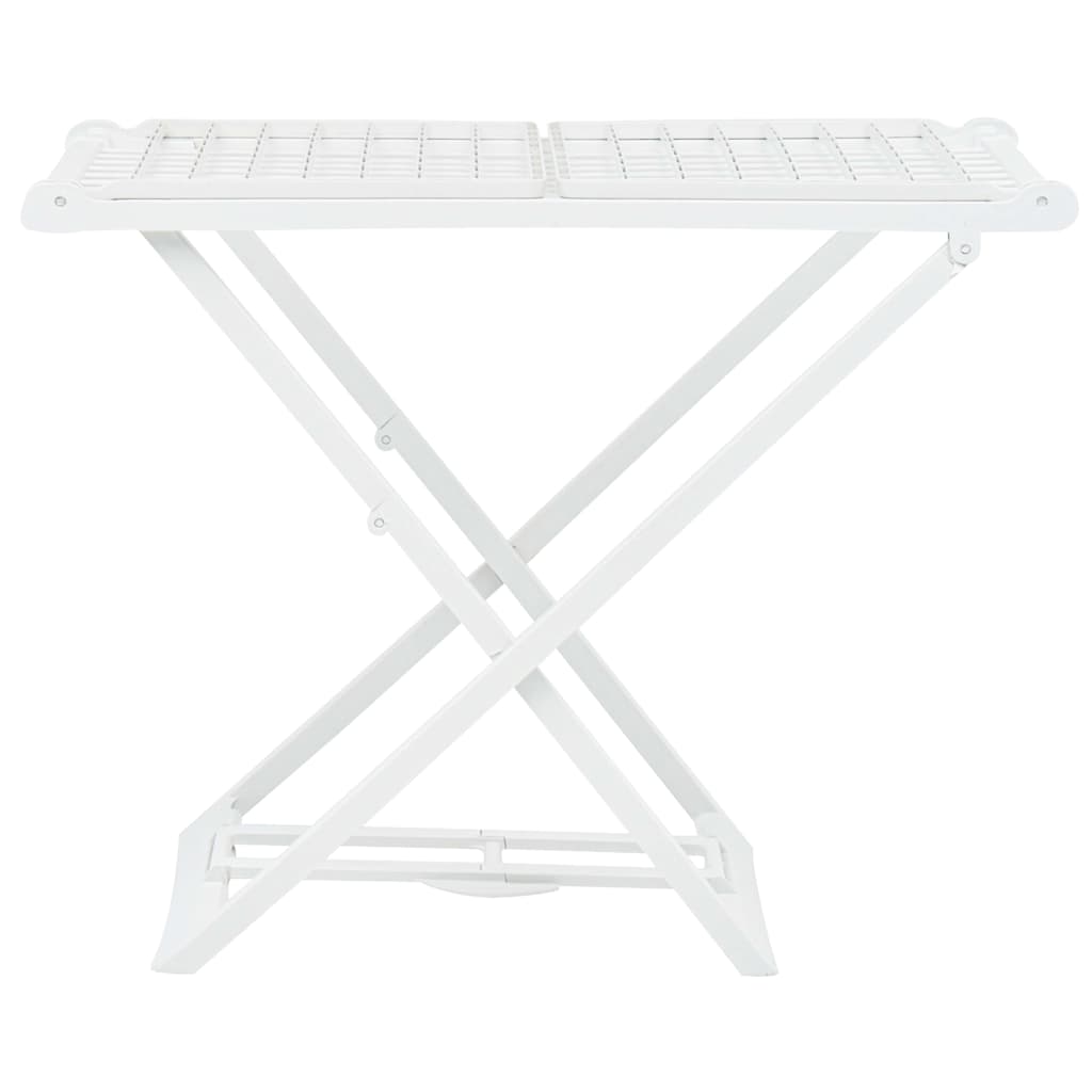 vidaXL Folding Clothes Dry Rack White Plastic 2