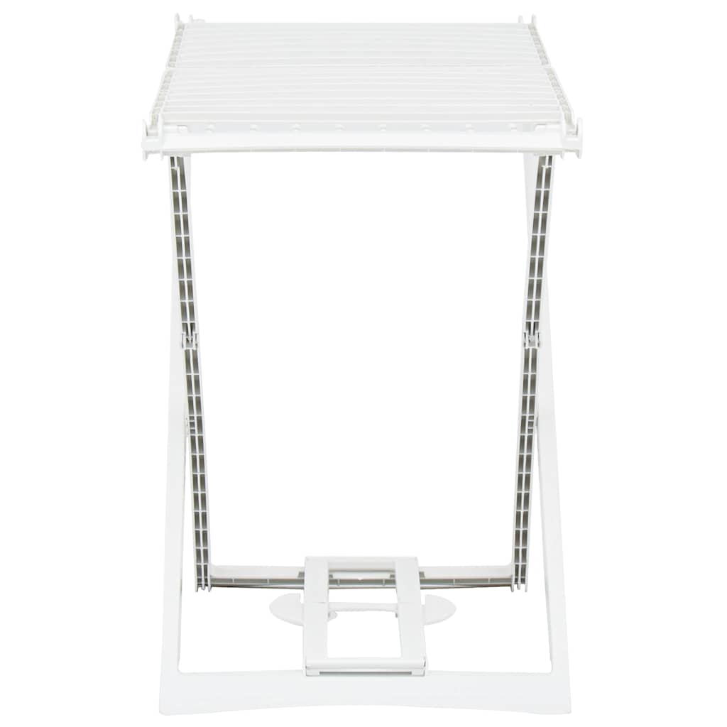 vidaXL Folding Clothes Dry Rack White Plastic 3