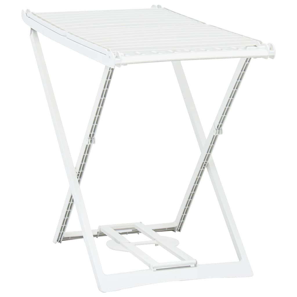 vidaXL Folding Clothes Dry Rack White Plastic 4