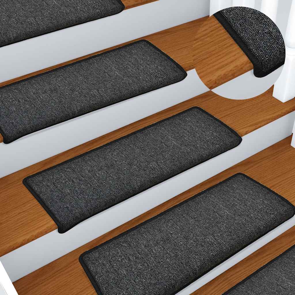 vidaXL Carpet Stair Tread | Set of 15 | Anthracite 1
