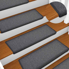 Stair Mats Rectangular Edge 15 in Dark Grey