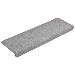 vidaXL Carpet Stair Tread | Set of 15 | Light Grey | 100% Polypropylene 3