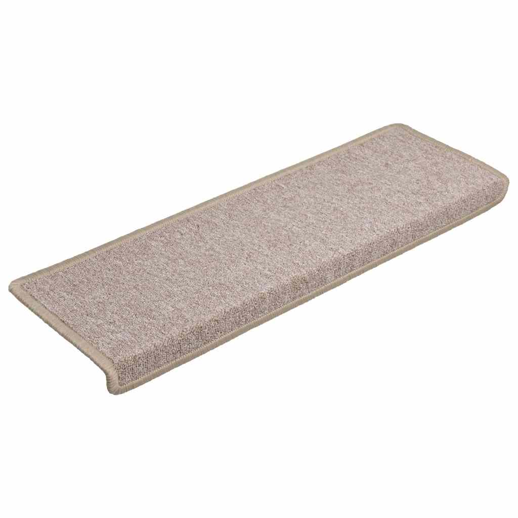 vidaXL Carpet Stair Tread | Set of 15 | Taupe | 100% Polypropylene | 65x21x4 cm 3