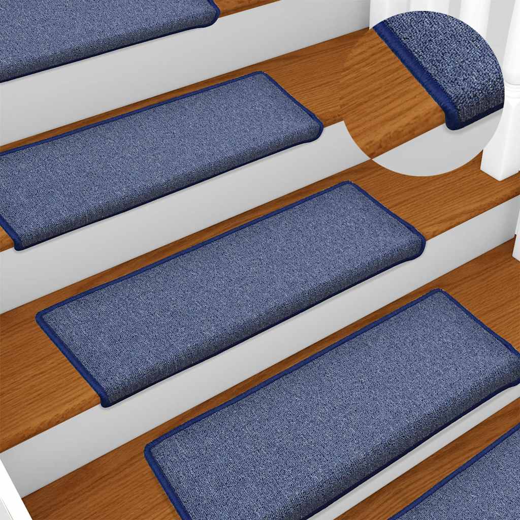 Stair Mats Rectangular Edge 15 in Blue