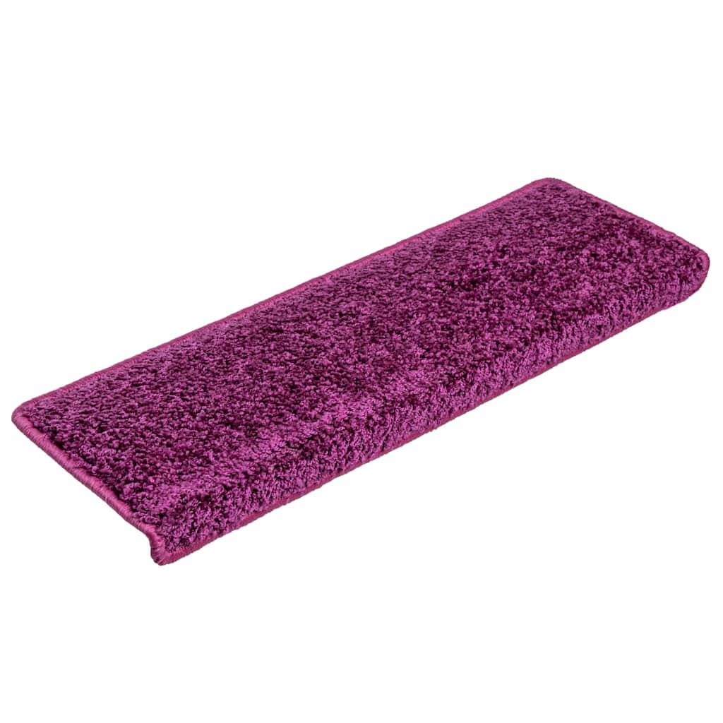vidaXL Carpet Stair Tread | Set of 15 | Violet | 100% polypropylene | 65x21x4 cm 2