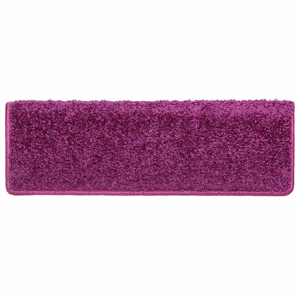 vidaXL Carpet Stair Tread | Set of 15 | Violet | 100% polypropylene | 65x21x4 cm 6