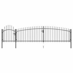 Garden Fence Gate "Woerden" with Spear Top 5x1 m Black 5 x 1.5 m
