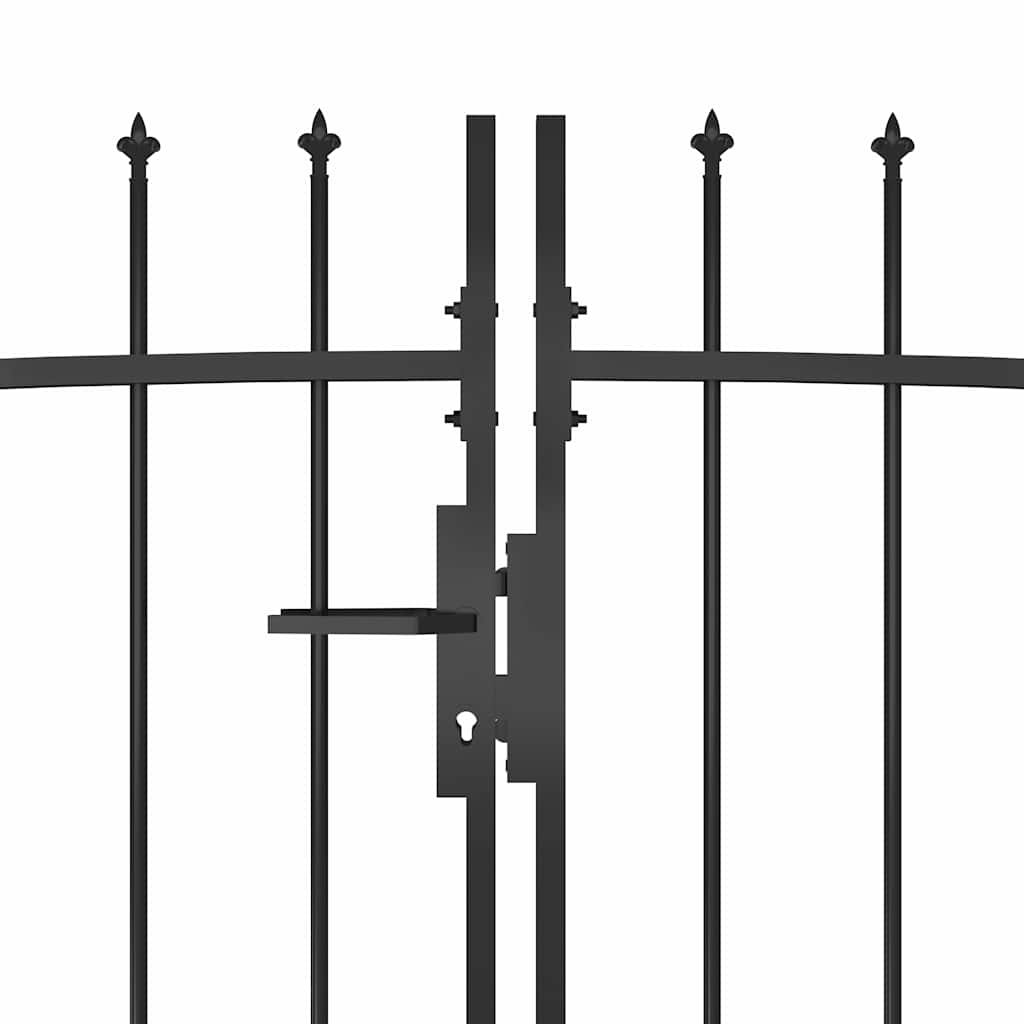 Garden Fence Gate "Woerden" with Spear Top 5x1 m Black 5 x 1.5 m