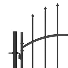 Garden Fence Gate "Woerden" with Spear Top 5x1 m Black 5 x 1.5 m