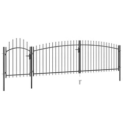 Garden Fence Gate "Woerden" with Spear Top 5x1 m Black 5 x 1.75 m