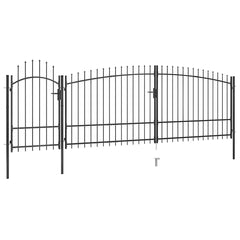 Garden Fence Gate "Woerden" with Spear Top 5x1 m Black 5 x 2.25 m