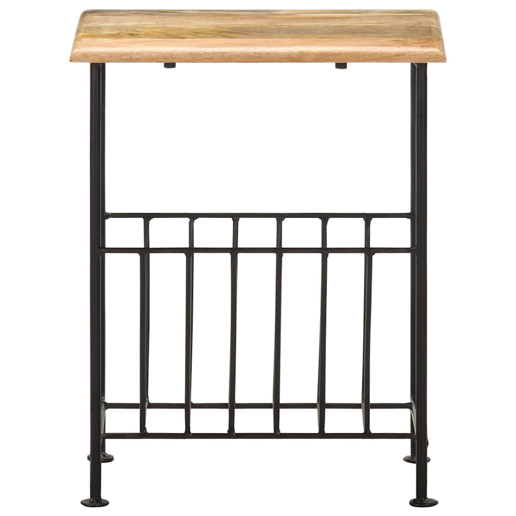 286465 vidaXL Magazine Rack 40x30x50 cm Solid Mango Wood and Steel 2