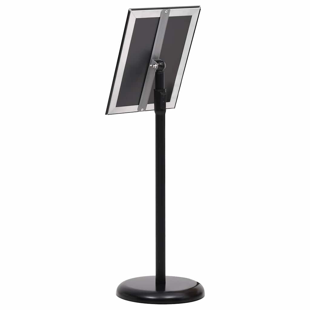 Pedestal Poster Stand Aluminium Alloy Black A4 1