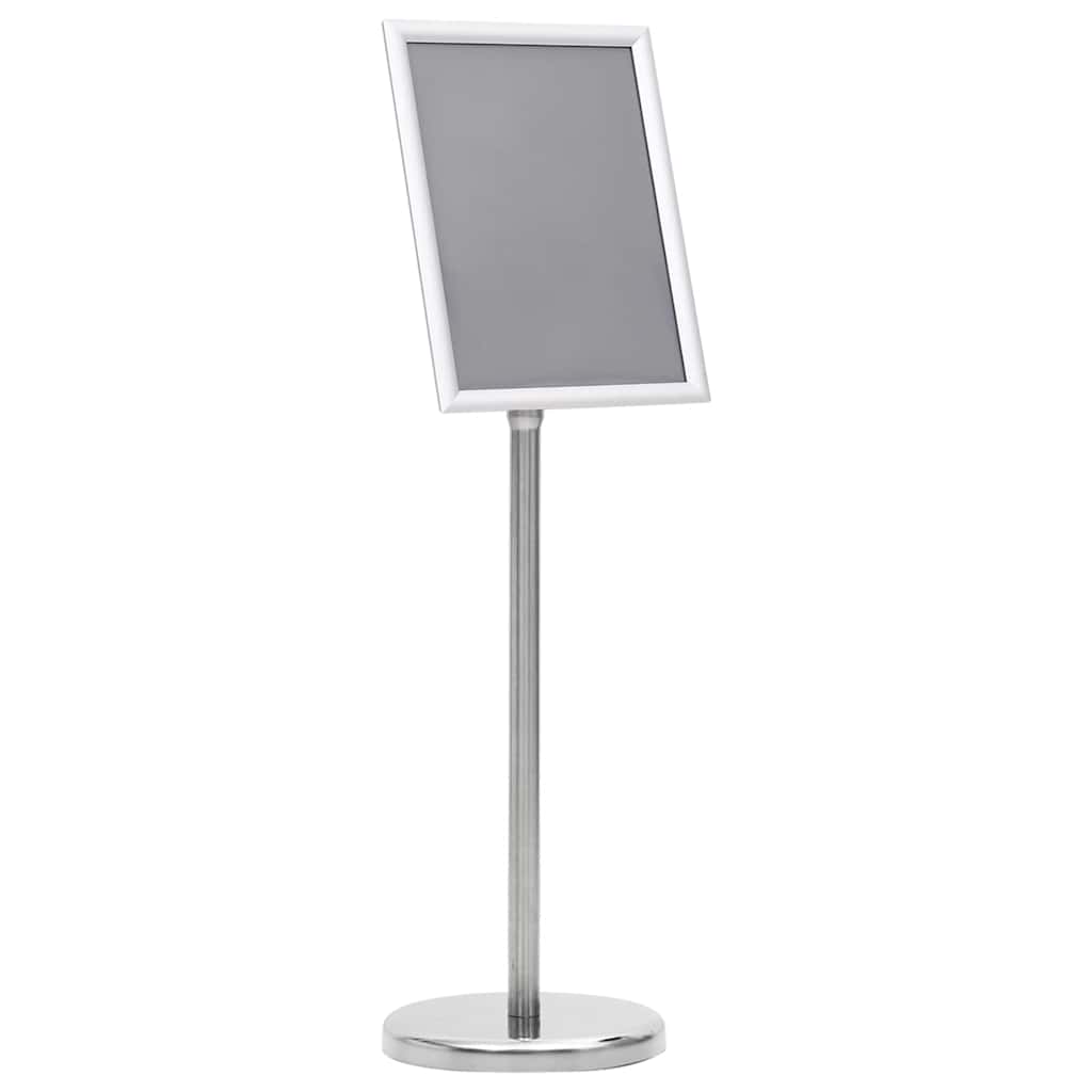vidaXL A4 Pedestal Poster Stand Silver Aluminium Alloy 1