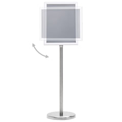 vidaXL A4 Pedestal Poster Stand Silver Aluminium Alloy 3