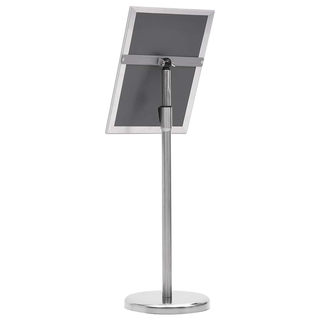 Pedestal Poster Stand Aluminium Alloy Silver A4 1