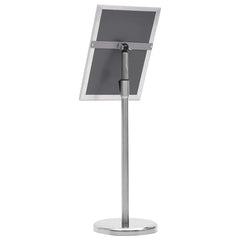 Pedestal Poster Stand Aluminium Alloy Silver A4 1