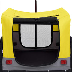 2-in-1 Pet Bike Trailer & Jogging Stroller Yellow and grey