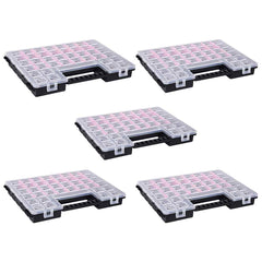 vidaXL Assortment Boxes 5 pcs with Adjustable Dividers 385x283x50 mm Plastic 3