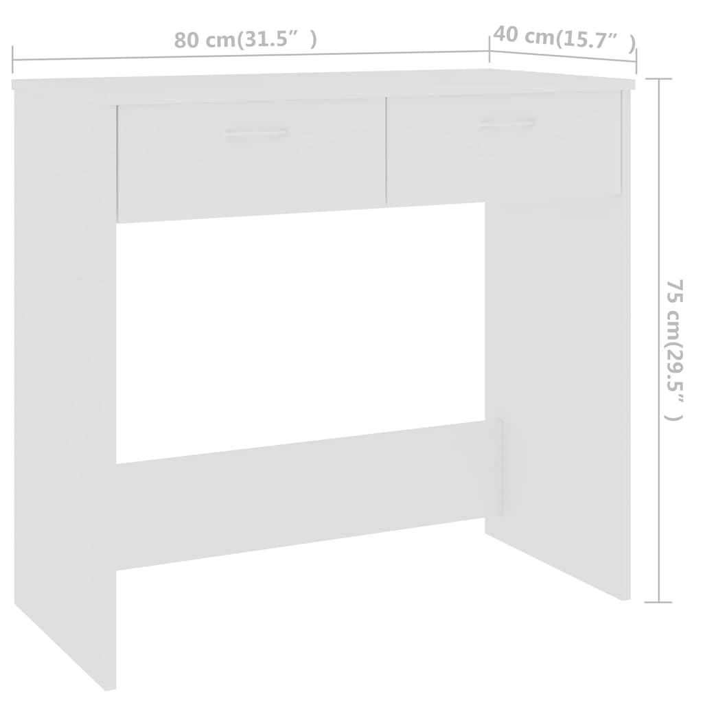 vidaXL Desk | White | Engineered wood | Compact | Desk | Rectangular | Modern 6