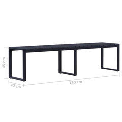 vidaXL Garden Bench 180 cm PS Board Black 5