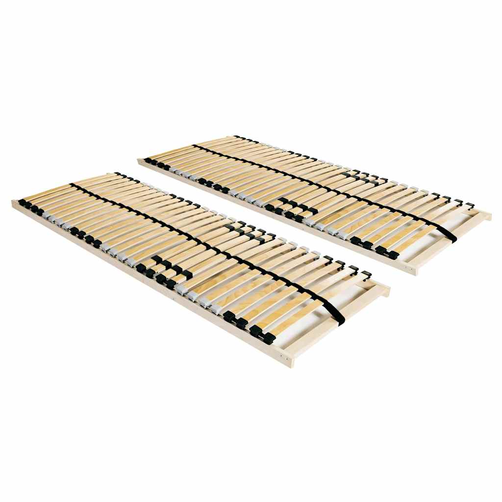 Slatted Bed Bases without Mattress 2 pcs 70 x 200 cm 28 slats