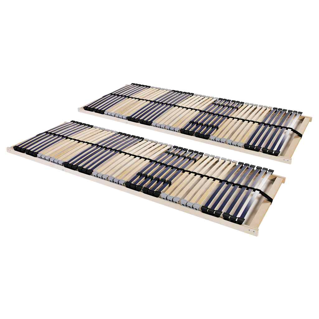Slatted Bed Bases without Mattress 2 pcs 70 x 200 cm 42 slats