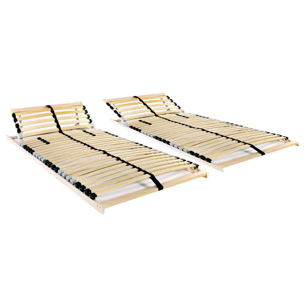 Slatted Bed Bases without Mattress 2 pcs 90 x 200 cm 28 slats