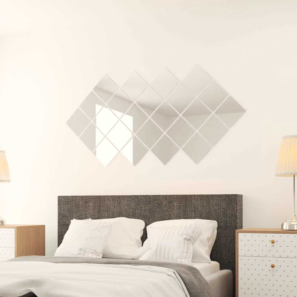 vidaXL 48 pcs Mirror Tiles Square Glass 3
