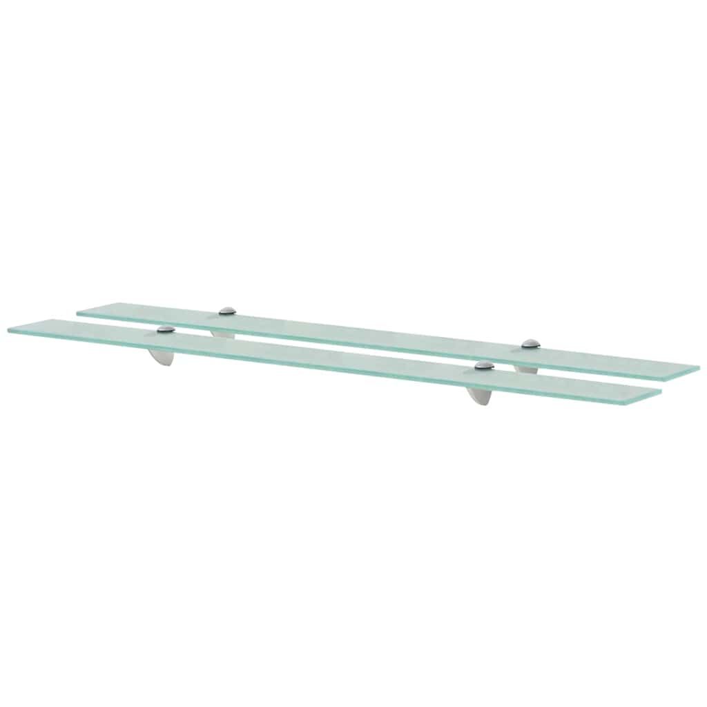 vidaXL Floating Shelf | Set of 2 | Clear | Tempered safety glass, Zinc alloy 1
